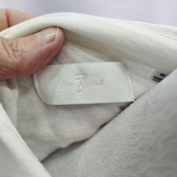 7 For All Mankind White Cotton Button Down Shirt Size XS - Picture 5 of 13